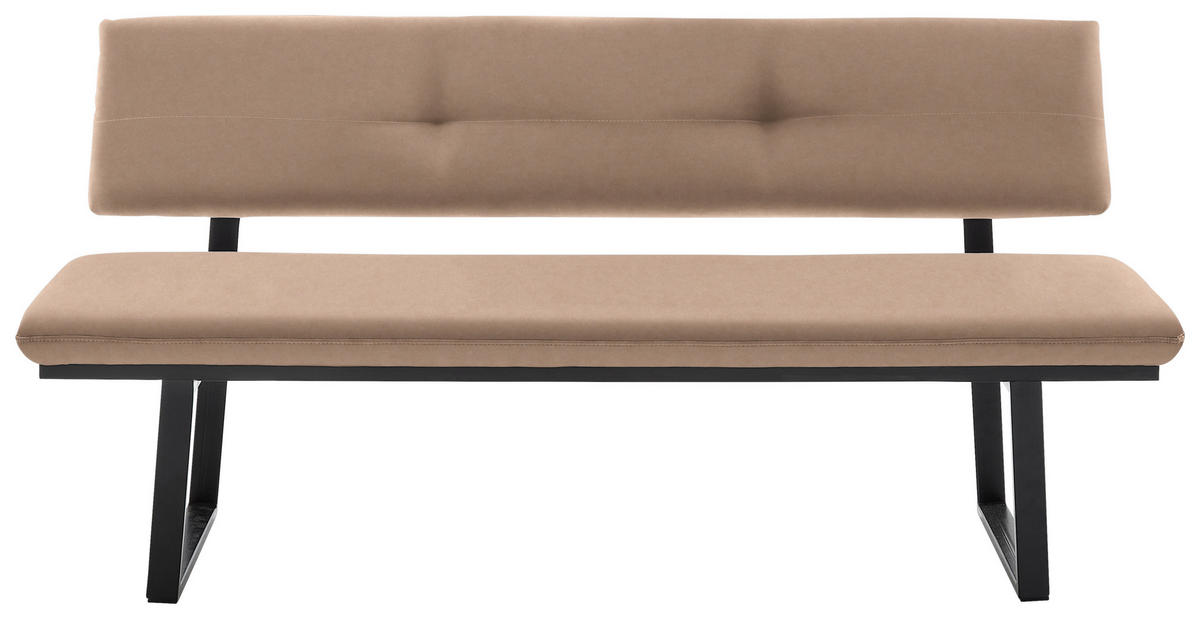 SITZBANK 180/86/60 cm  in Schwarz, Beige  - Beige/Schwarz, MODERN, Textil/Metall (180/86/60cm) - Cantus
