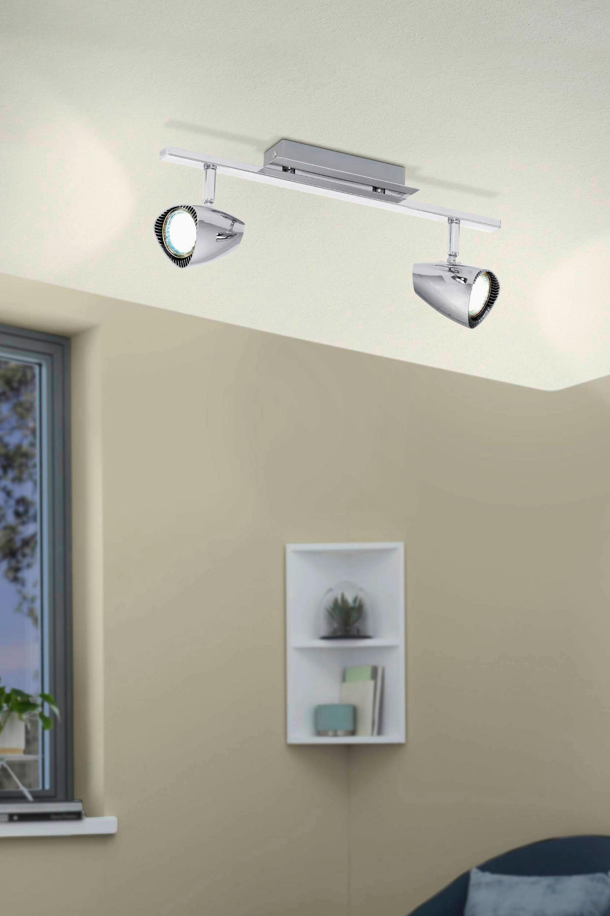 LED ZÁŘIČ, 39/7/4 cm - barvy chromu, Basics, kov/plast (39/7/4cm) - Eglo