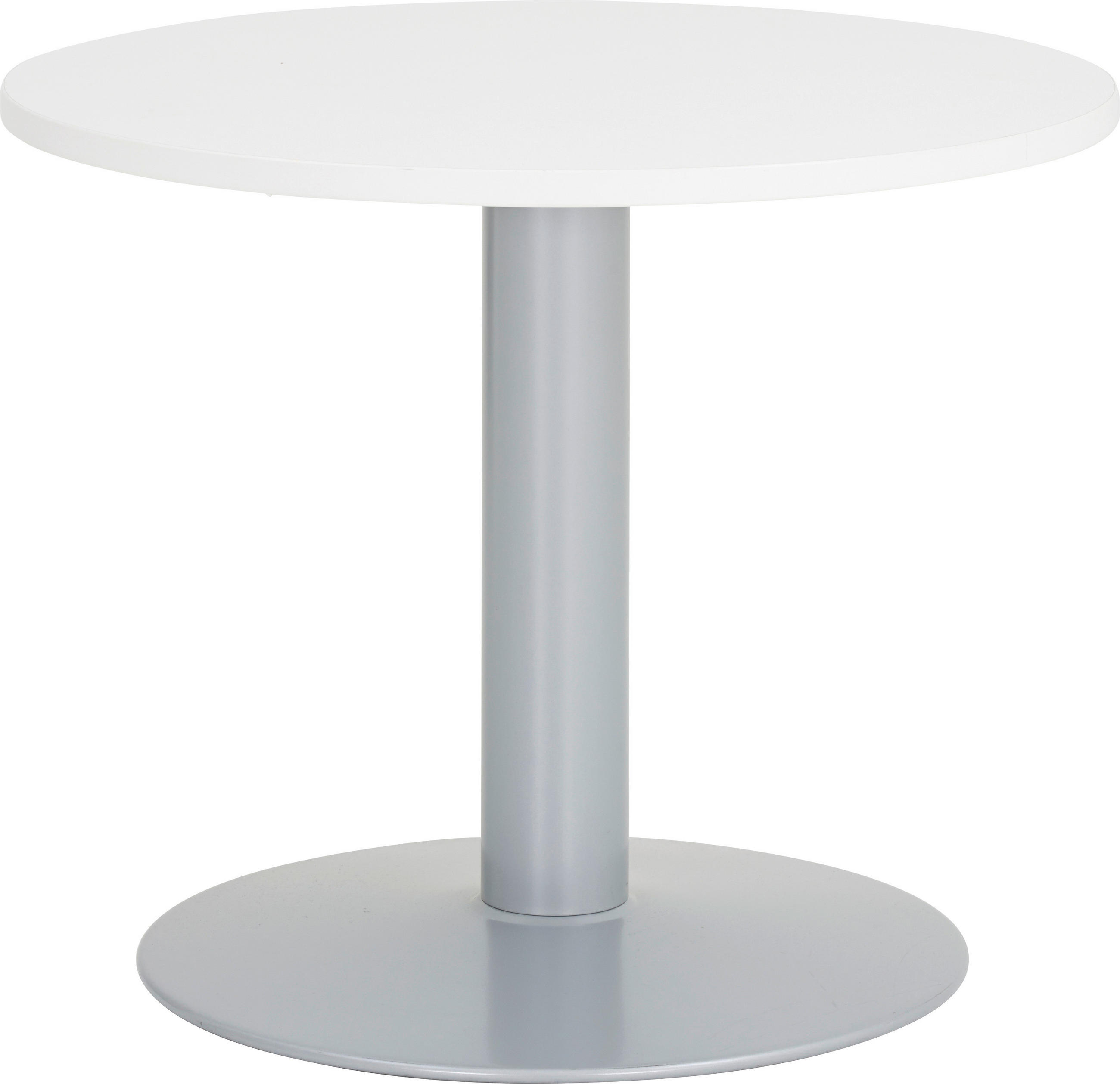 KONFERENZTISCH 90/90/72 cm  - Alufarben/Weiß, Design, Holzwerkstoff/Metall (90/90/72cm)