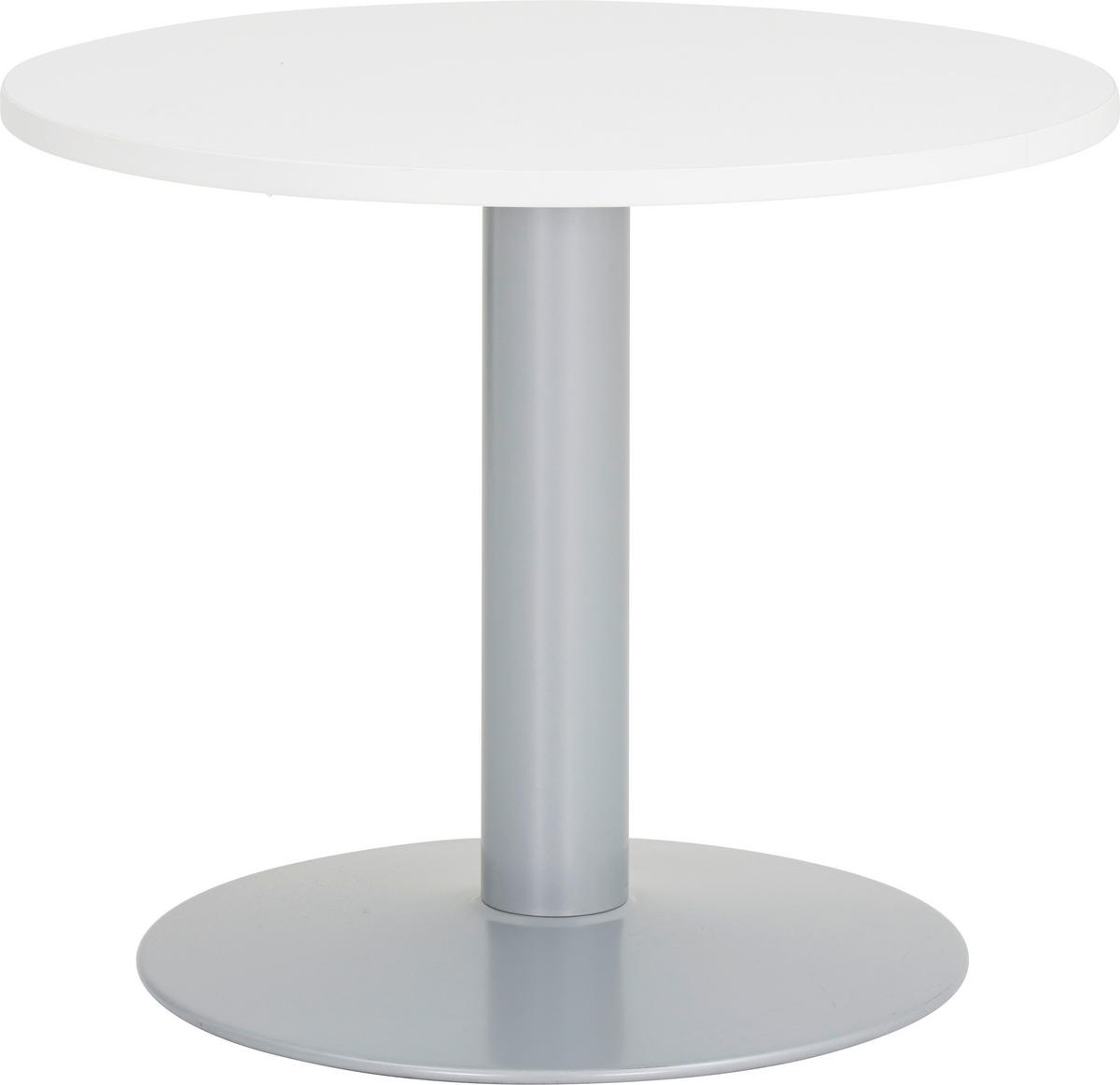 KONFERENZTISCH 90/90/72 cm  - Alufarben/Weiß, Design, Holzwerkstoff/Metall (90/90/72cm) - Moderano