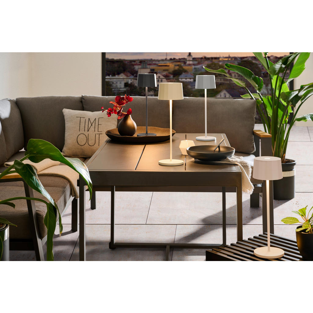 Thumbnail - Dieter Knoll Akku-Tischleuchte Pleat, Weiß, Metall, Kunststoff, Uni,Uni, 90 mm, rund,rund, G, 35 cm, RoHS, kabelloses La...