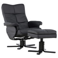 RELAXSESSELSET Lederlook (vegan)    - Schwarz, Design, Textil/Metall (78/101/90cm) - Livetastic