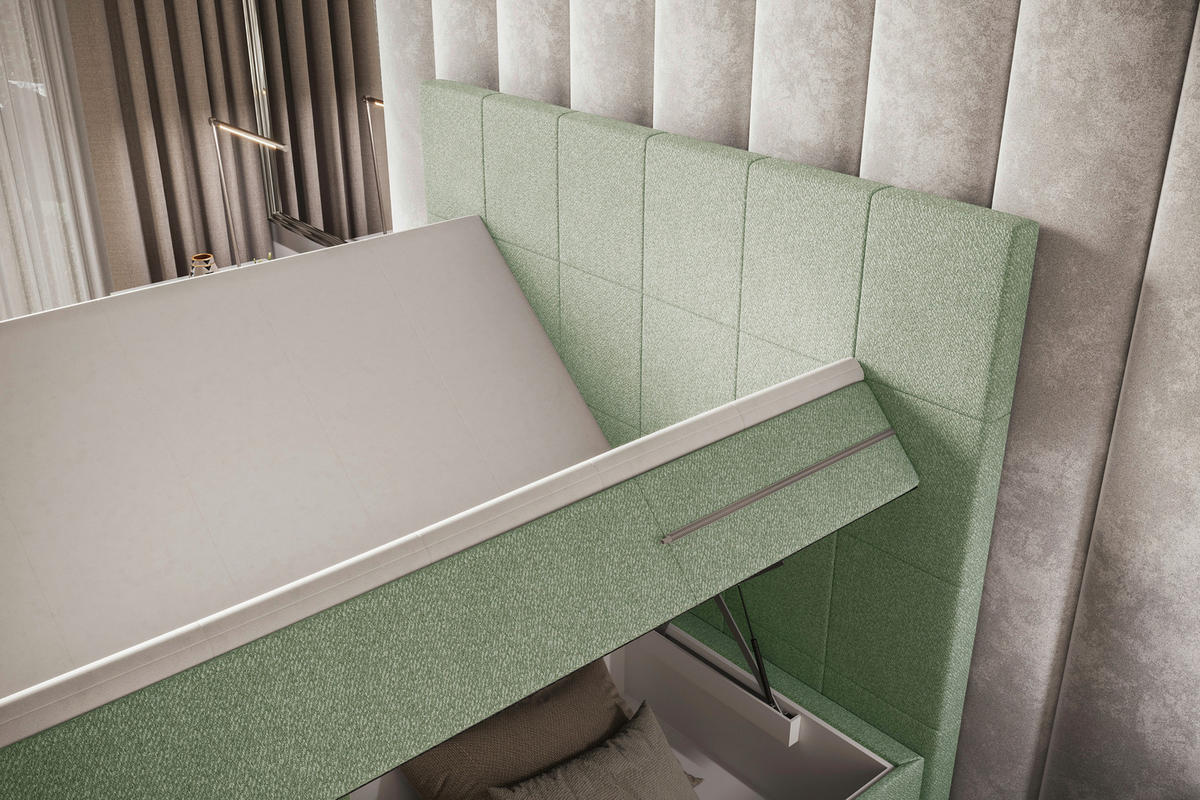 BOXBETT 140/200 cm  in Grün  - Grün, KONVENTIONELL, Kunststoff/Textil (140/200cm) - Boxxx