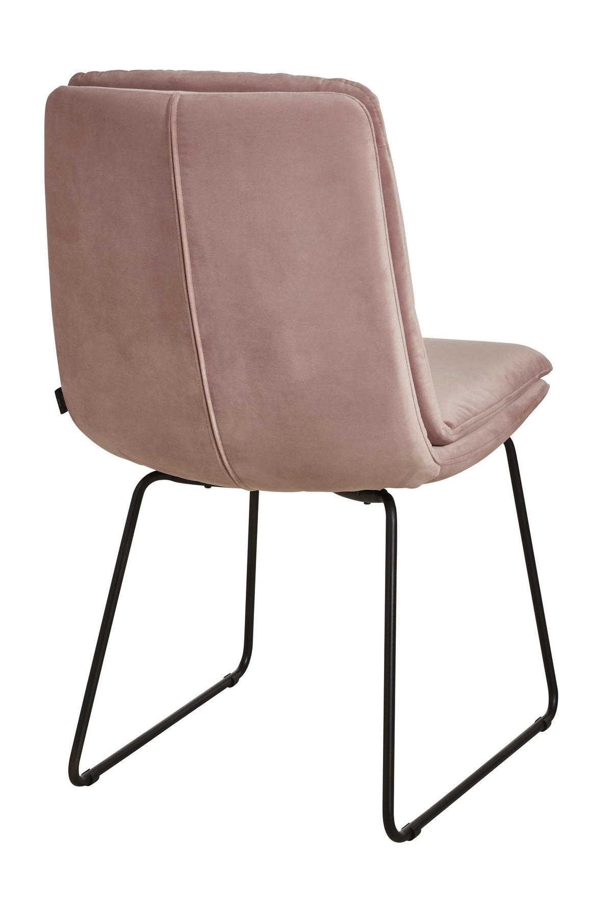 STUHL  in Velours  - Schwarz/Altrosa, Design, Textil/Metall (48/90/69cm) - Johann Jakob
