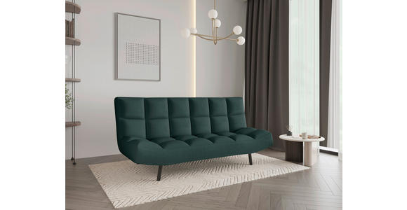SCHLAFSOFA  in Mikrofaser Dunkelgrün  - Dunkelgrün/Schwarz, KONVENTIONELL, Holz/Textil (197/85/92cm) - Carryhome