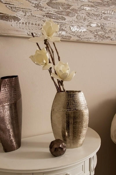 VASE VALERIO 30 cm  - Silberfarben, Basics, Metall (20/30/7cm)