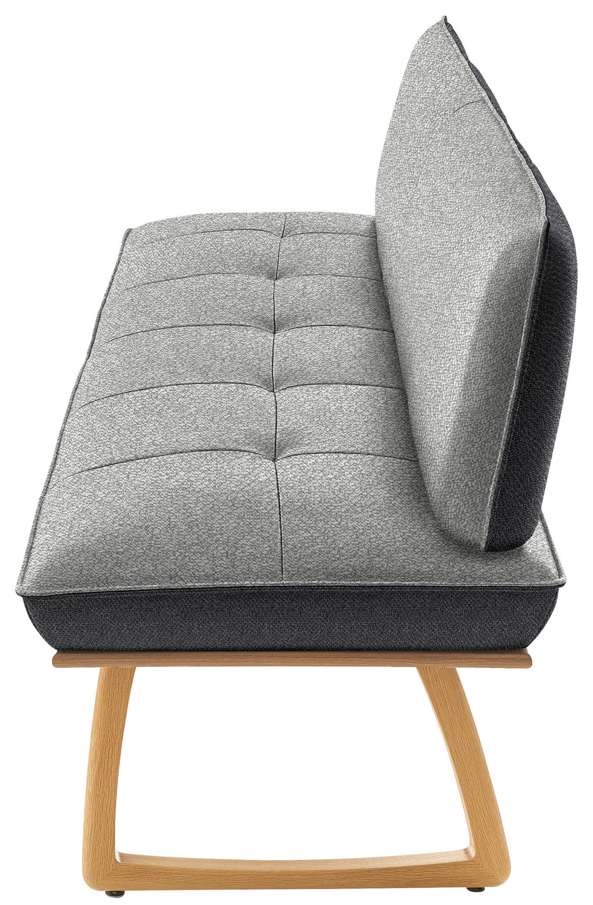 SITZBANK in Holz, Textil Grau, Hellgrau, Wildeiche  - Wildeiche/Eichefarben, Design, Holz/Textil (214/88/66cm) - Koinor