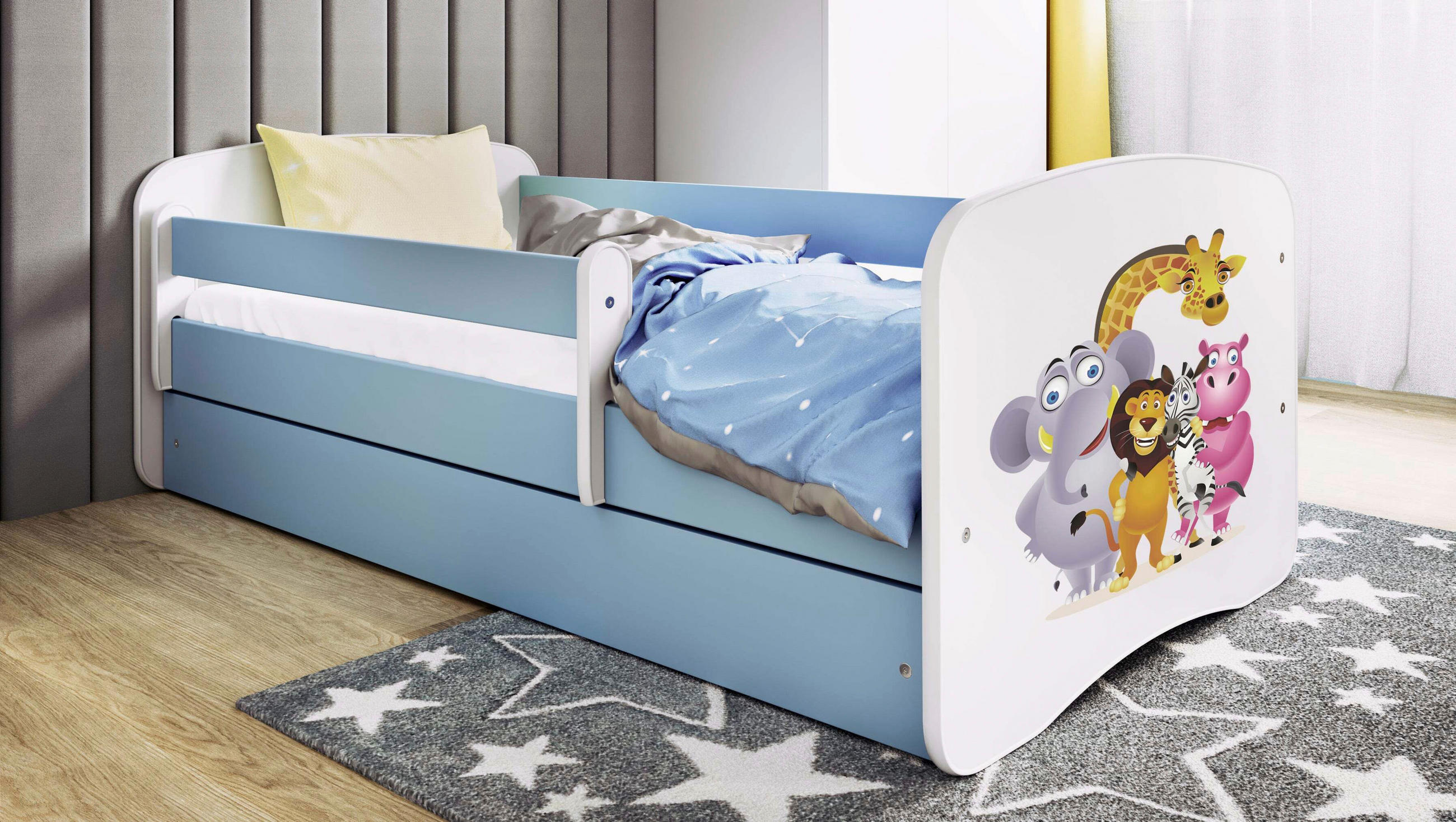 Mid.you Kinder-/Juniorbett Babydreams Blau, Weiß 80x160 cm