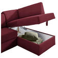 ECKSOFA in Webstoff Rot  224/165 cm  - Rot/Schwarz, KONVENTIONELL, Kunststoff/Textil (224/165cm) - Xora