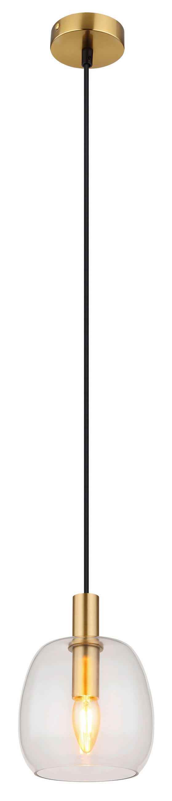 LAMPĂ SUSPENDATĂ 16/120 cm  - alămiu, Konventionell, sticlă/metal (16/120cm) - Globo