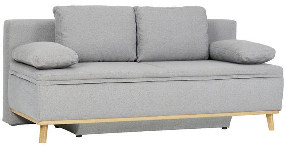 SCHLAFSOFA in Blau, Braun  - Blau/Naturfarben, KONVENTIONELL, Holz/Textil (203/95/96cm) - Venda