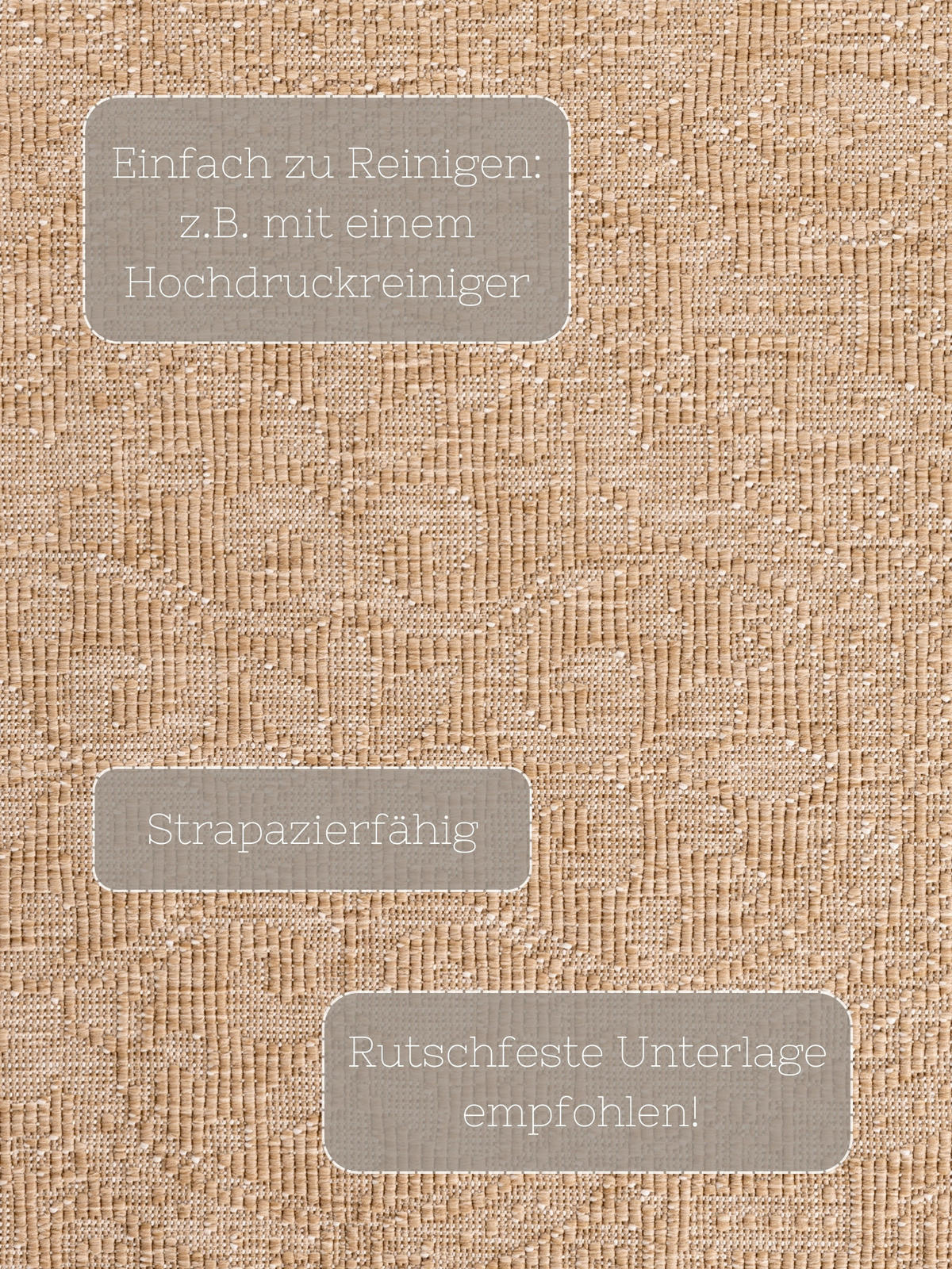 OUTDOORTEPPICH 120/170 cm Duet Weiß, Sandfarben  - Sandfarben/Weiß, Design, Kunststoff (120/170cm)