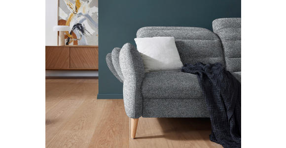 2-SITZER-SOFA in Webstoff Blaugrau - Eiche Bianco/Blaugrau, Design, Holz/Textil (192-220/85-106/98-112cm) - Dieter Knoll