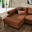 ECKSOFA in Chenille Cognac  - Cognac/Schwarz, KONVENTIONELL, Textil/Metall (184/265cm) - Hom`in