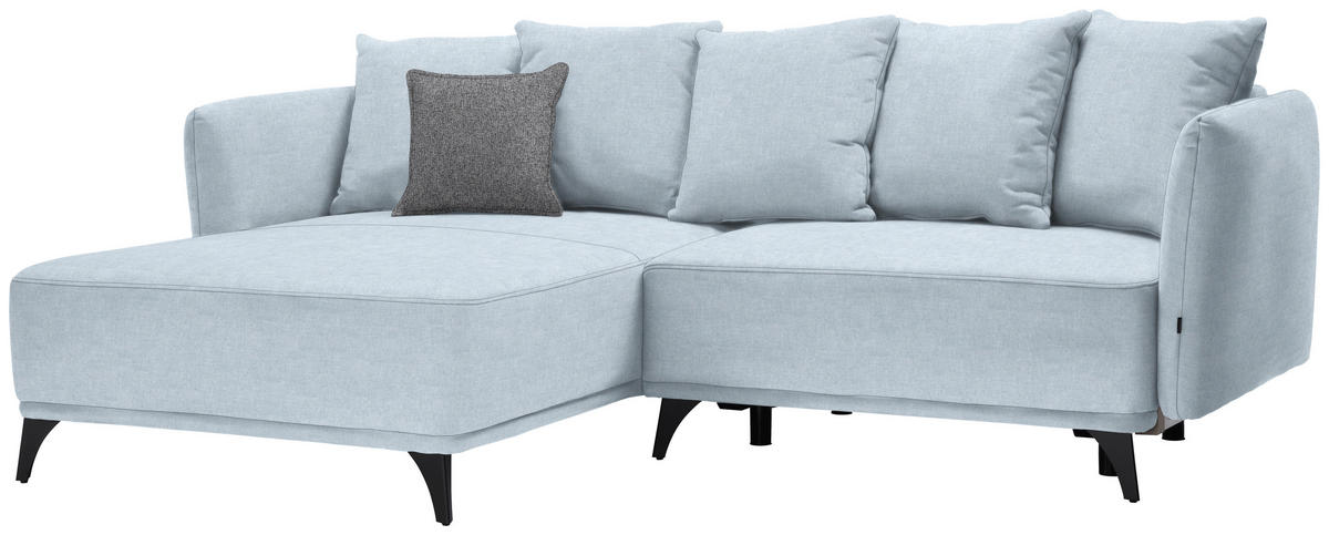 ECKSOFA in Chenille Türkis  172/255 cm  - Türkis/Schwarz, LIFESTYLE, Textil/Metall (172/255cm) - Carryhome
