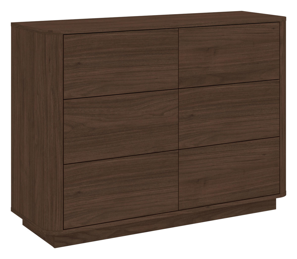 KOMMODE Mocha, 115,2/85,5/40 cm, 6 Schublade(n)  - Walnussfarben/Schwarz, Design, Holzwerkstoff (115,2/85,5/40cm) - MID.YOU
