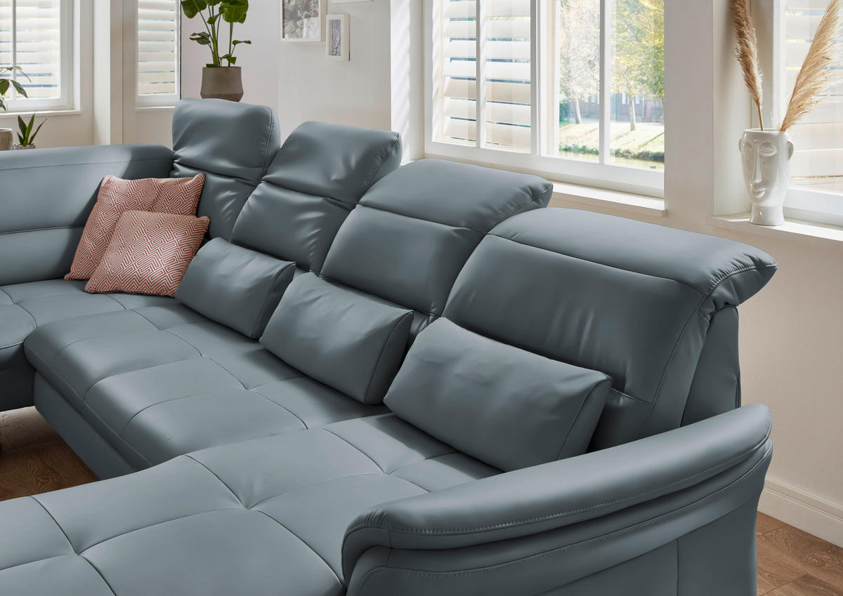WOHNLANDSCHAFT in Echtleder Dunkelbraun  - Dunkelbraun/Schwarz, Design, Leder/Metall (206/336/181cm) - Beldomo Speed
