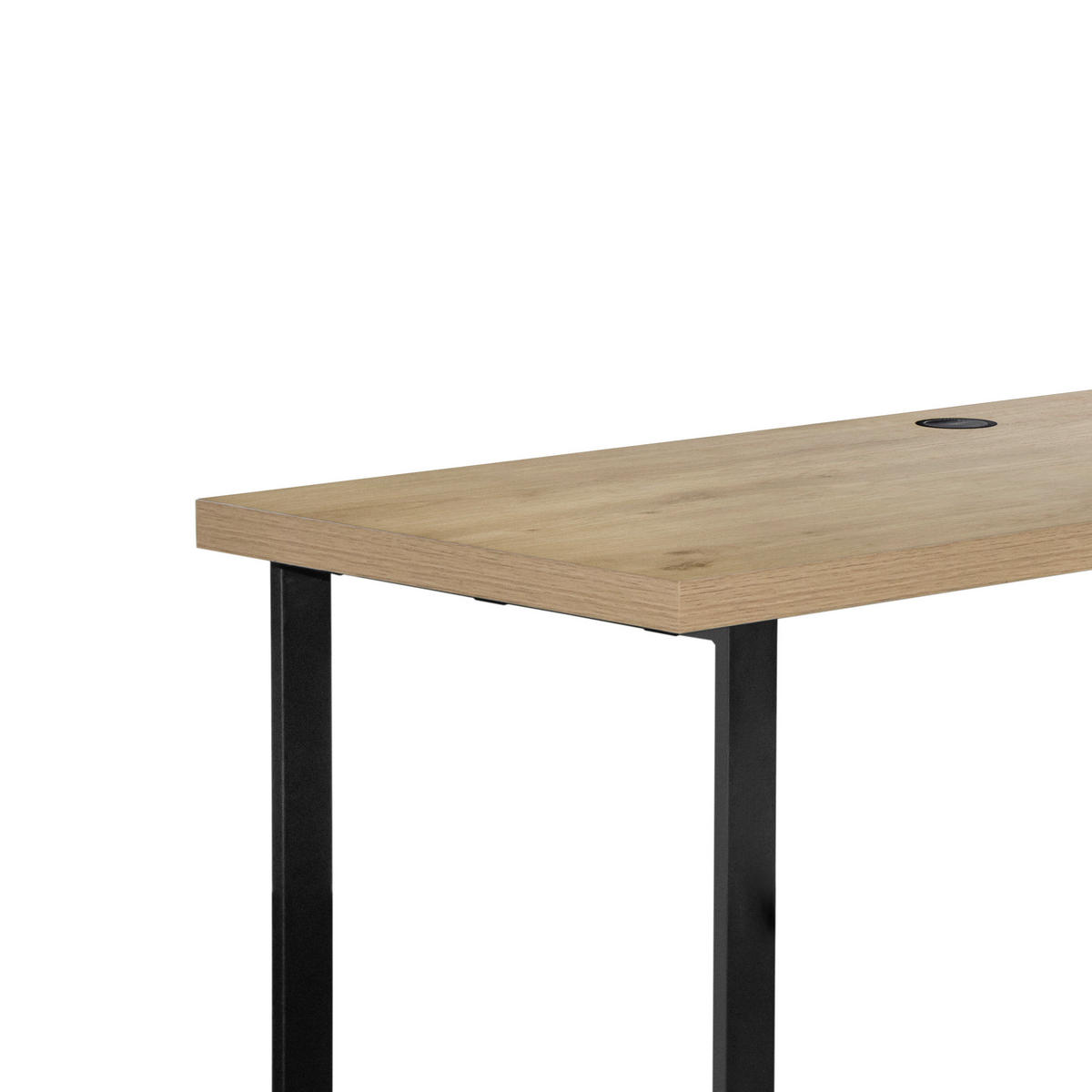 ECKSCHREIBTISCH 150/120/75 cm  in Schwarz, Eichefarben  - Eichefarben/Schwarz, KONVENTIONELL, Holzwerkstoff/Metall (150/120/75cm) - Carryhome