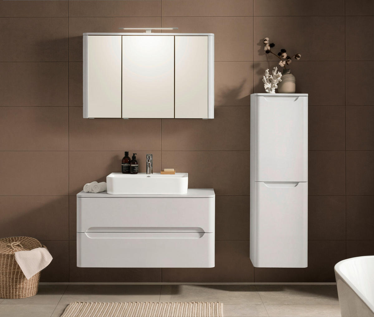 SPIEGELSCHRANK 101/64/21 cm  - Silberfarben/Alufarben, KONVENTIONELL, Glas/Holzwerkstoff (101/64/21cm) - Xora