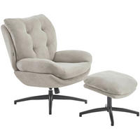 RELAXSESSELSET Webstoff Hocker    - Taupe/Schwarz, Design, Textil/Metall (75/97/88cm) - Carryhome