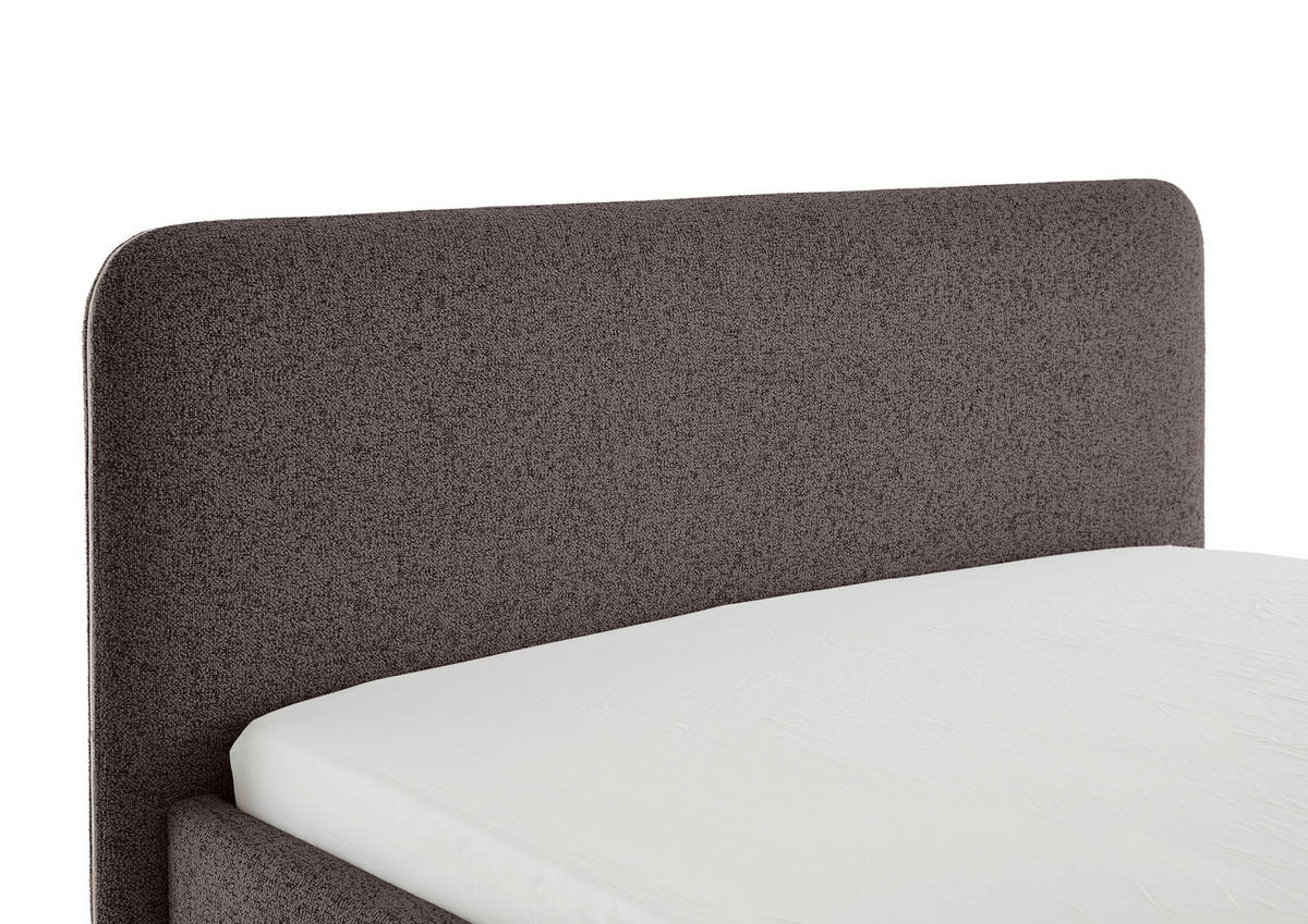 POLSTERBETT 140/200 cm  in Anthrazit, Silberfarben  - Anthrazit/Silberfarben, Design, Textil/Metall (140/200cm) - Xora