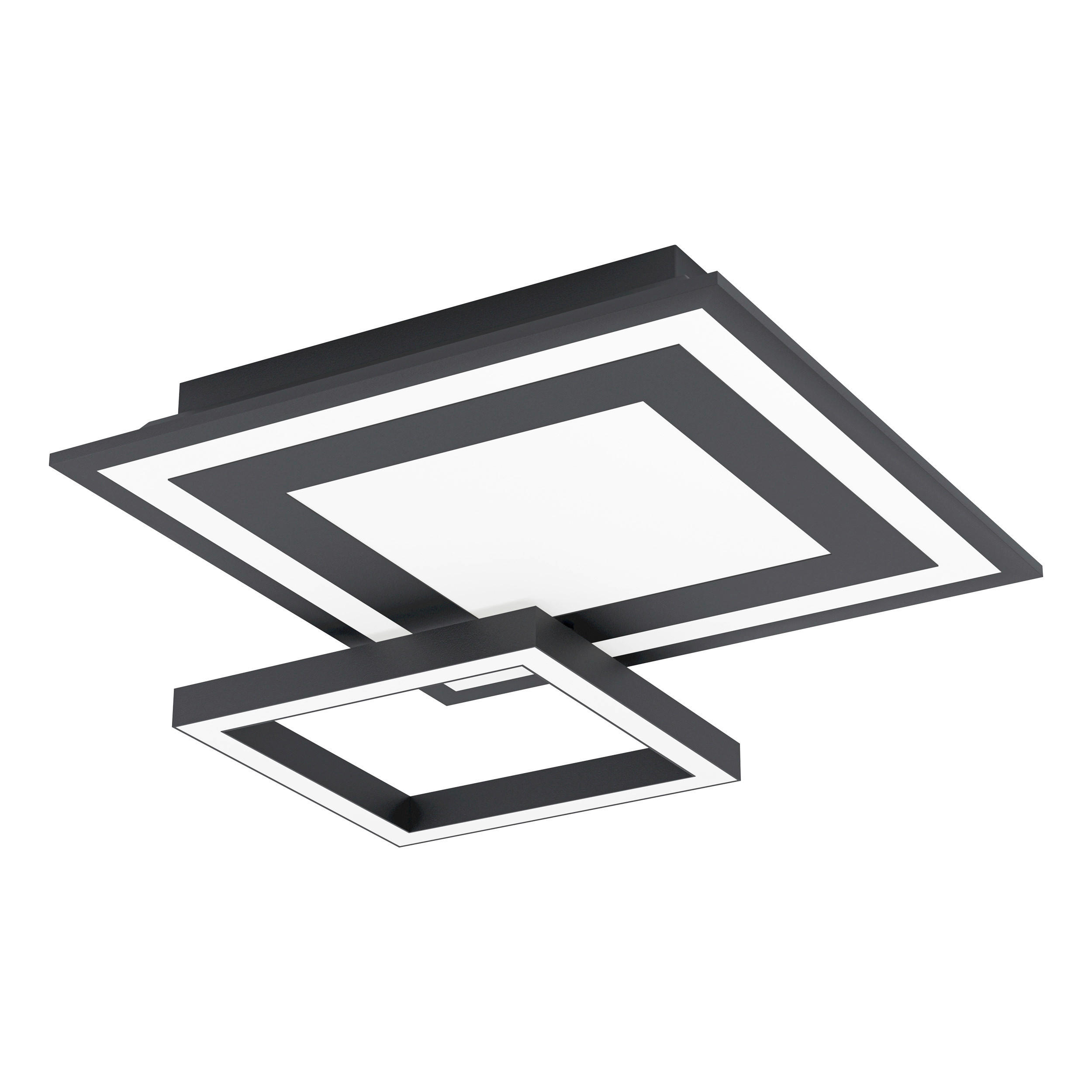 Plafonieră Cu Led - alb/negru, Design, plastic/metal (45/45/7cm)