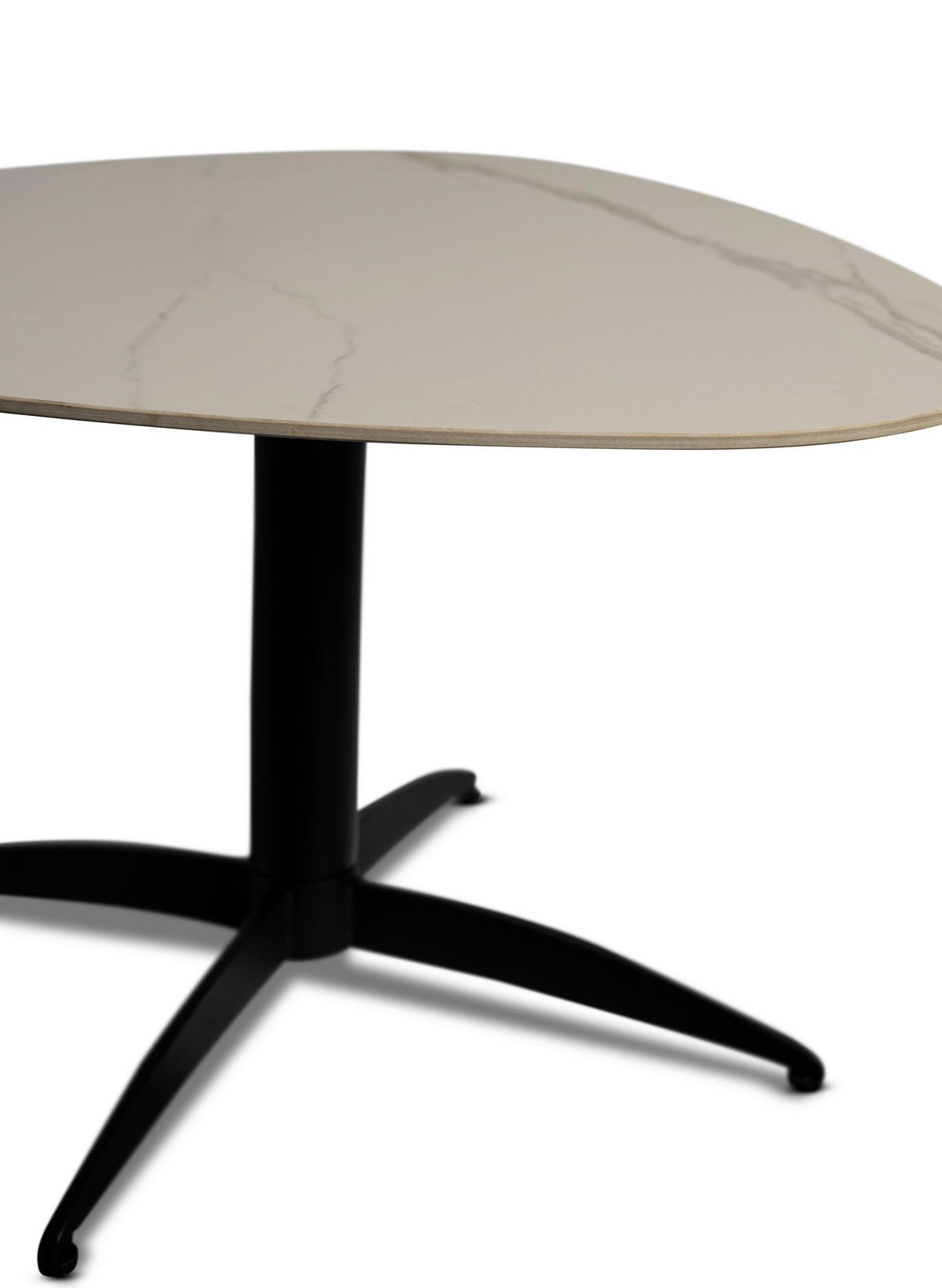 COUCHTISCH 75/75/40 cm Freiform Schwarz, Weiß  - Schwarz/Weiß, Design, Stein/Metall (75/75/40cm) - Xora