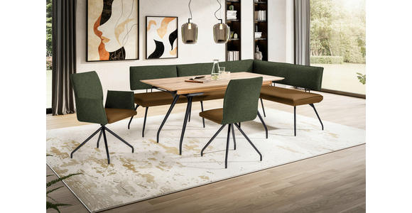 STUHL  ,  , Webstoff, Mikrofaser  ,  - Schwarz/Olivgrün, Design, Textil/Metall (49/91/60cm) - Moderano