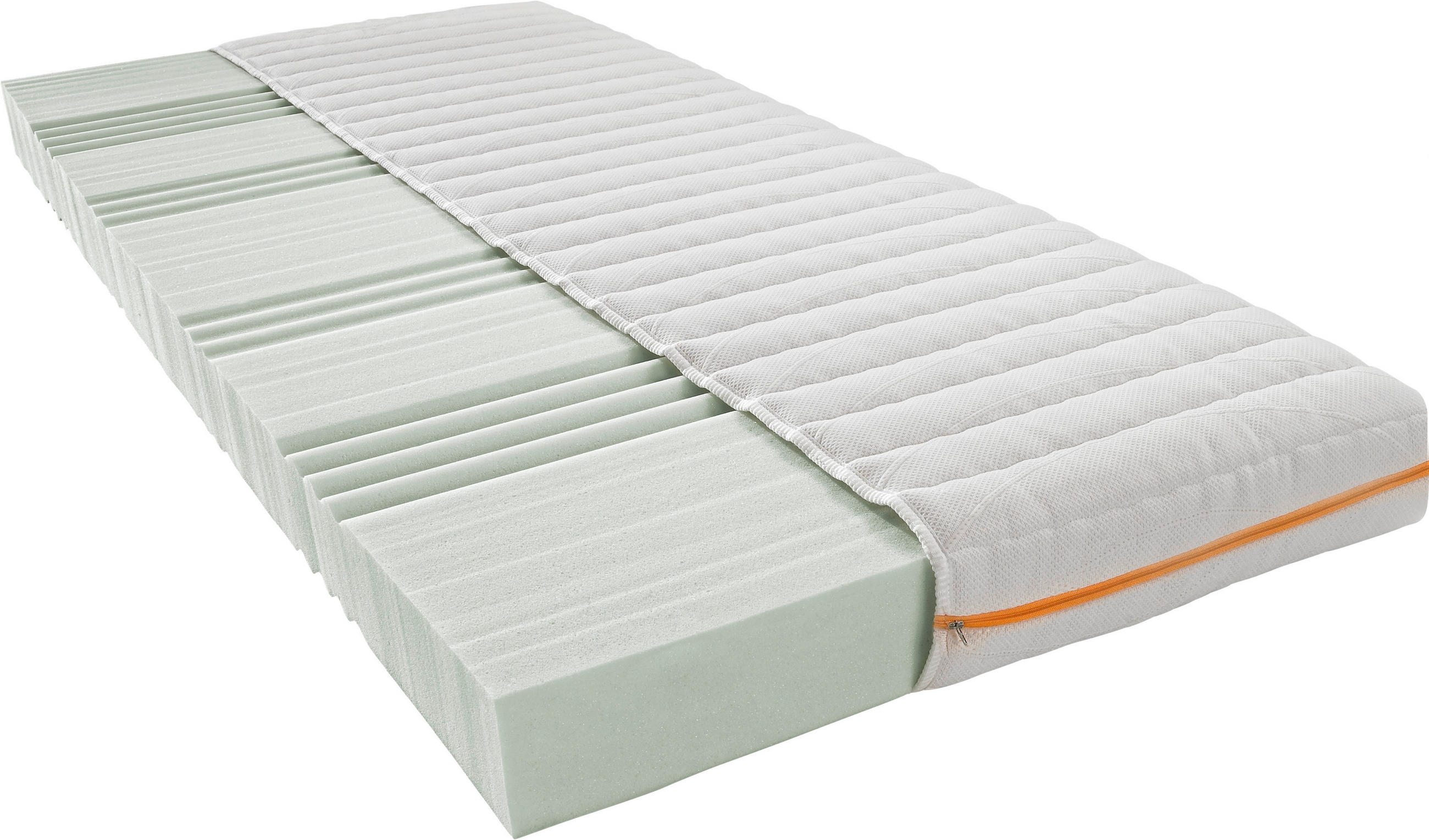 KALTSCHAUMMATRATZE 100/200 cm Höhe ca. 14 cm  - Weiß, Basics, Textil (100/200cm) - Boxxx