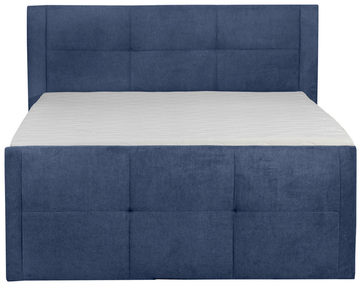 BOXSPRINGBETT 140/200 cm  in Blau  - Blau/Schwarz, KONVENTIONELL, Kunststoff/Textil (140/200cm) - Boxxx