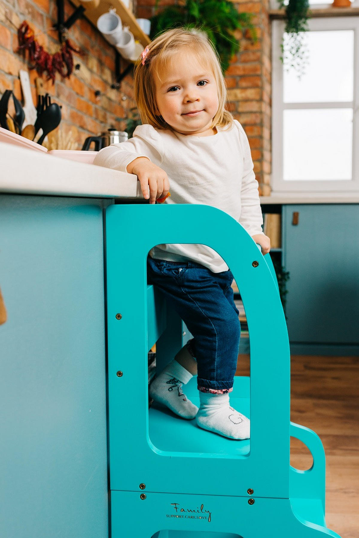 KOMBIHOCHSTUHL  - Blau, Basics, Holz (38/90/40cm)