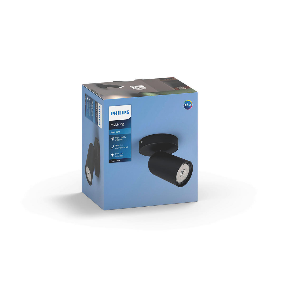 REFLEKTOR   8,2/10/10 cm            - črna, Basics, kovina (8,2/10/10cm) - Philips