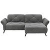 ECKSOFA Beach Anthrazit Webstoff  - Anthrazit/Schwarz, Design, Textil/Metall (244/173cm) - Moderano