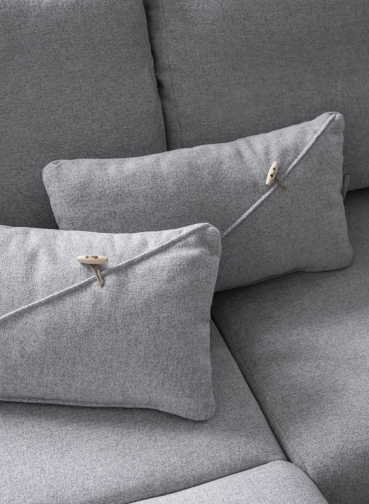 KUTNA GARNITURA tekstil  svijetlo siva   - prirodne boje/svijetlo siva, tekstil/drvo (157/235cm) - MID.YOU