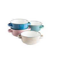 Suppentassen-Set 4-tlg. Maila 16,5 cm   - Petrol/Altrosa, Basics, Keramik (16,5cm) - Mäser