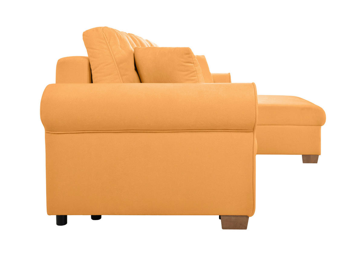 ECKSOFA Arles Gelb  - Gelb/Buchefarben, Design, Holz/Textil (266/161cm) - MID.YOU