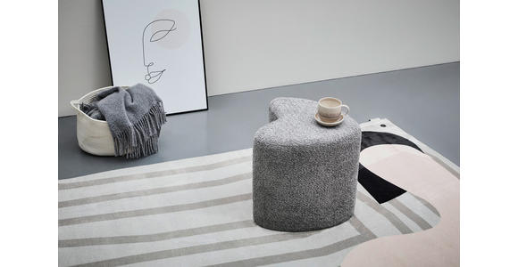 HOCKER Vliesstoff, Bouclé Grau - Grau, Trend, Textil (41/44/41cm) - Xora