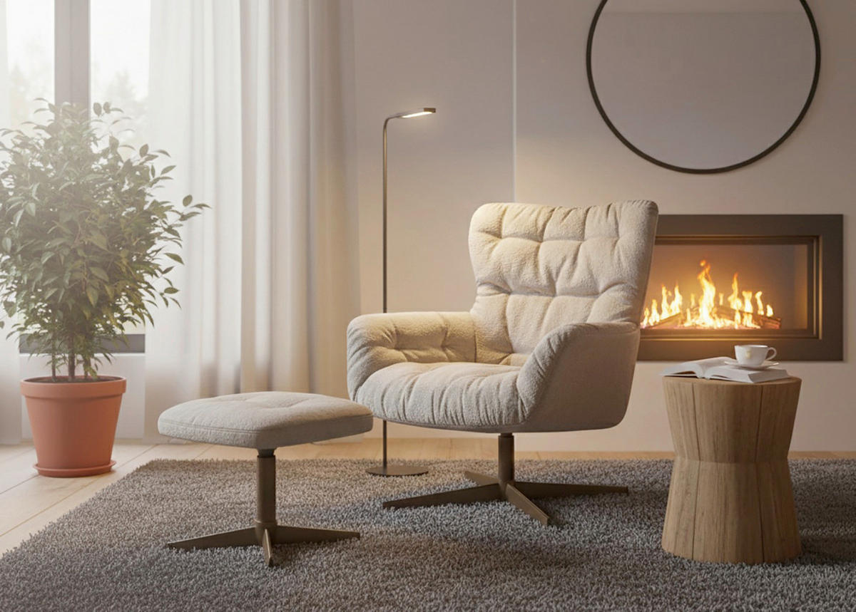 RELAXSESSELSET in Holz Grau, Kupferfarben  - Grau/Kupferfarben, MODERN, Holz (83/88/80cm) - MID.YOU