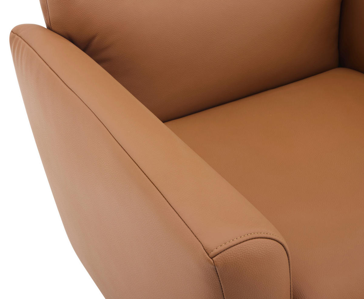 RELAXSESSEL in Textil, Leder Braun  - Schwarz/Braun, Design, Leder/Textil (76/112/80cm) - Livetastic
