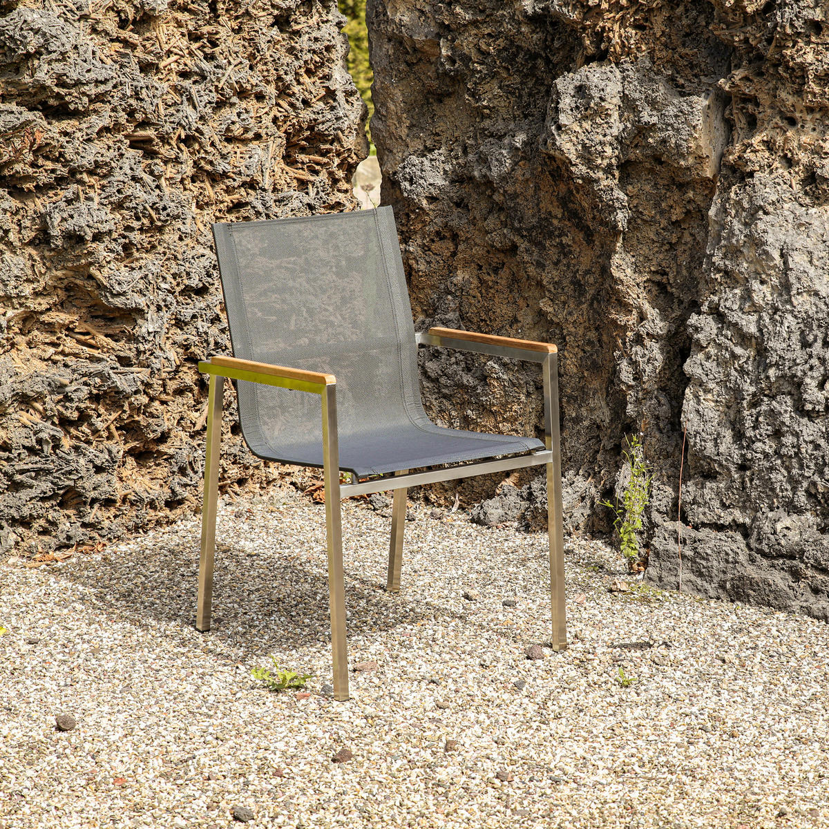 DINING-LOUNGESET  - Silberfarben/Grau, Basics, Glas/Holz (160/74/90cm) - Gardenson