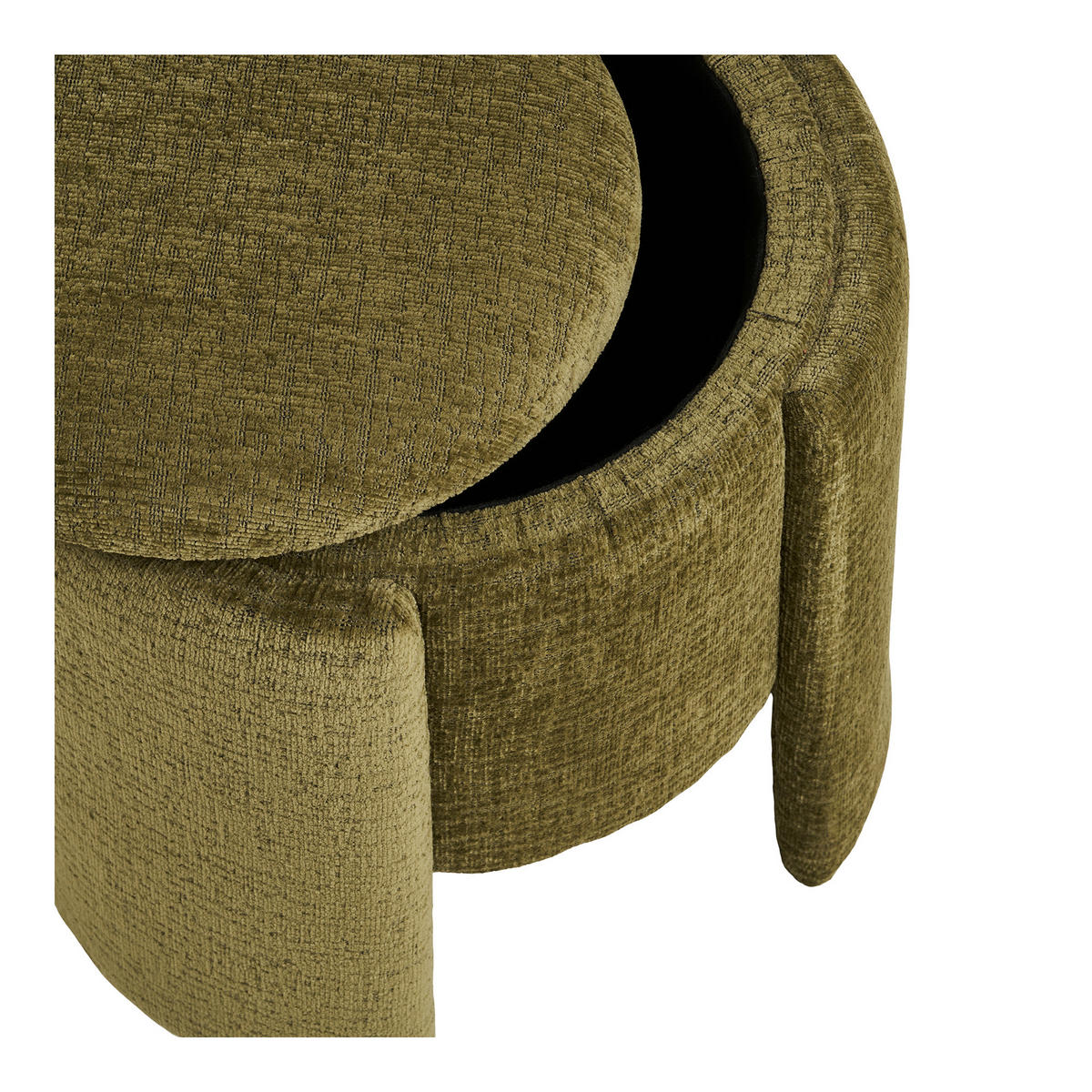 HOCKER in Textil Dunkelgrün  - Dunkelgrün, Basics, Textil (42/42/44cm)