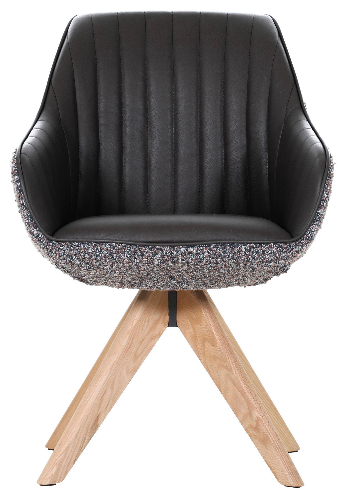 STOLIČKA S PODRÚČKAMI, ženilka, vzhľad kože, farba duba, tmavohnedá - farba duba/tmavohnedá, Konventionell, drevo/textil (60/83/65cm) - home24