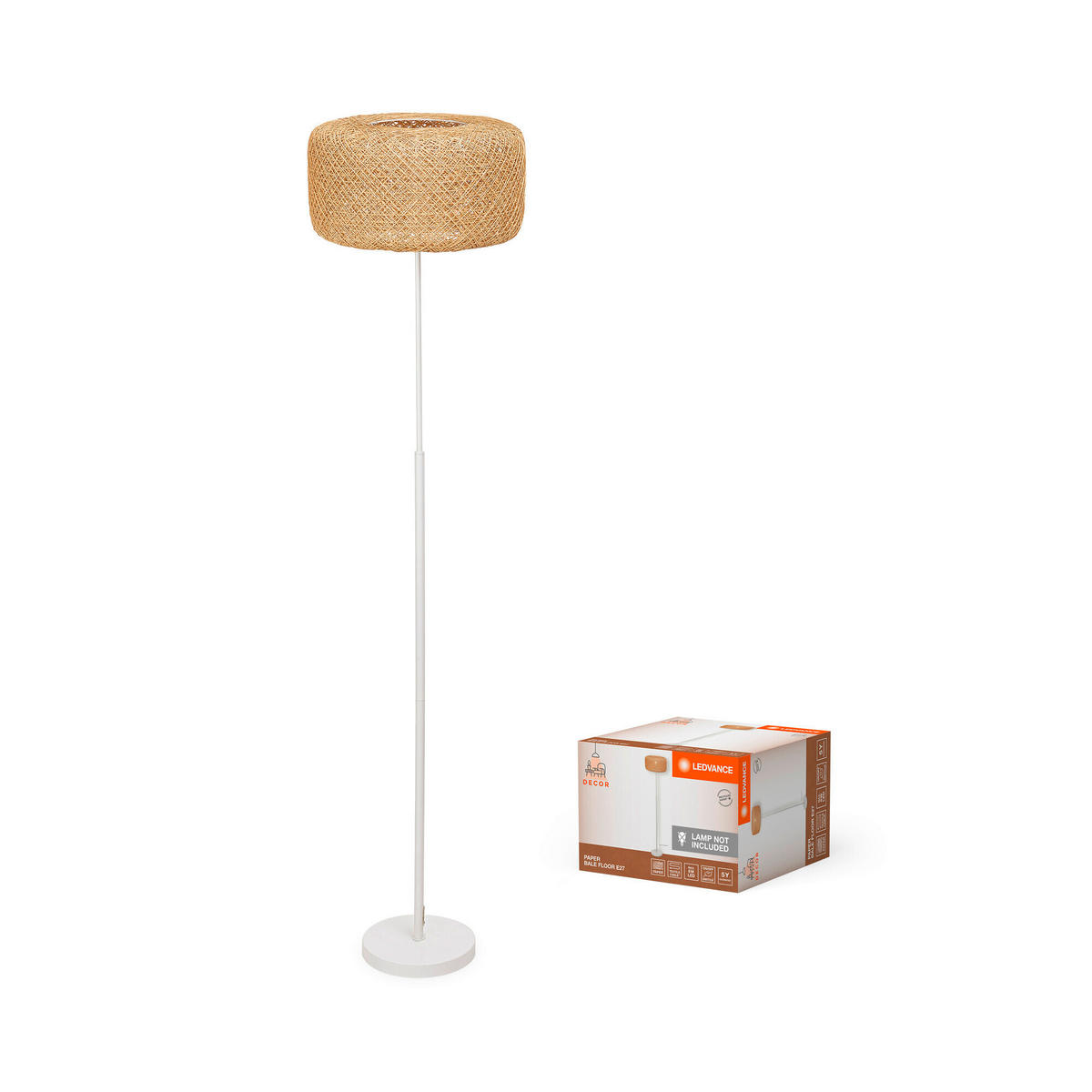 STEHLEUCHTE 40/164 cm    - Beige, Natur, Papier/Metall (40/164cm) - Ledvance
