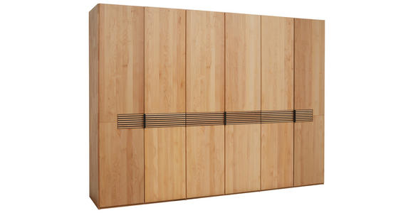 DREHTÜRENSCHRANK 301,9/223/62 cm 6-türig  - Erlefarben/Schwarz, Natur, Holz/Metall (301,9/223/62cm) - Valnatura