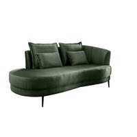 OTTOMANE in Velours Dunkelgrün  - Dunkelgrün/Schwarz, Modern, Textil/Metall (211/85/102cm) - Livetastic