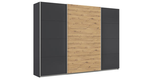 SCHWEBETÜRENSCHRANK  in Grau, Eiche Artisan  - Alufarben/Eiche Artisan, KONVENTIONELL, Holzwerkstoff/Metall (315/229/62cm) - Xora