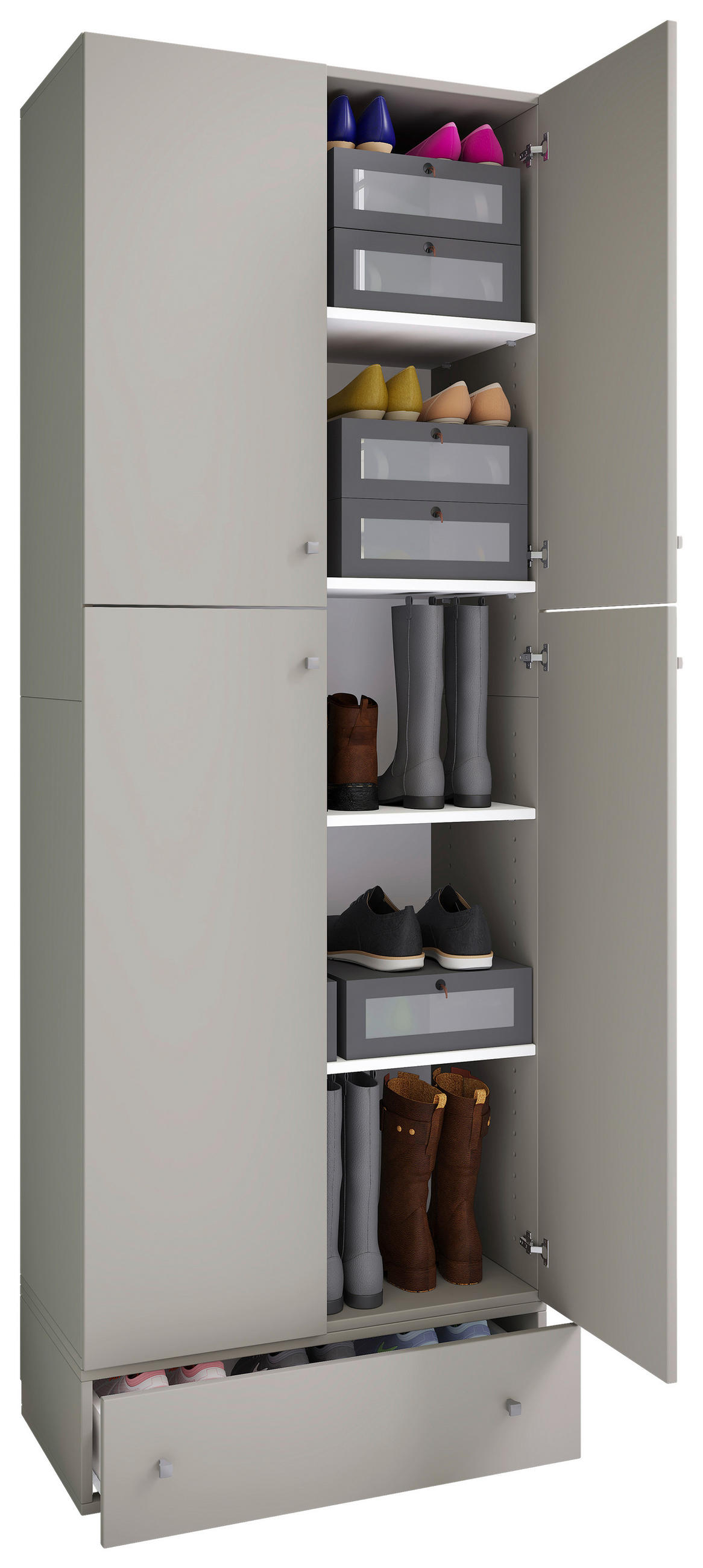 KLEIDERSCHRANK 70/200/39 cm Grau  - Grau, MODERN, Holzwerkstoff/Kunststoff (70/200/39cm) - MID.YOU