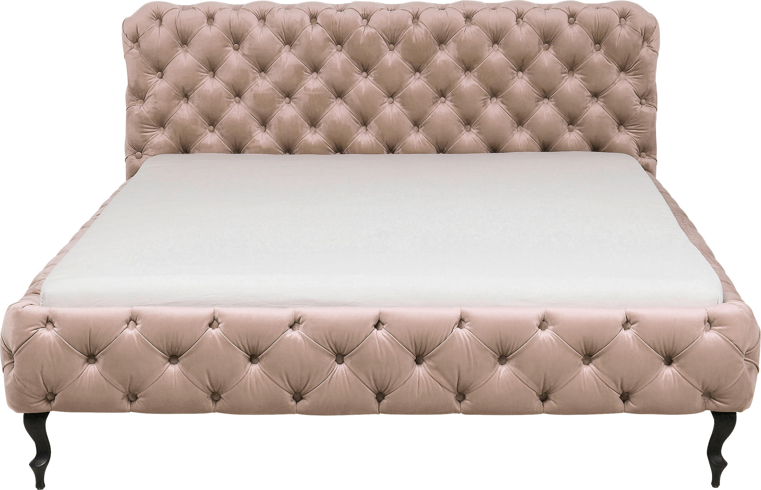 POLSTERBETT 180/200 cm in Ecru - Ecru/Schwarz, Design, Holz/Textil (180/200cm) - Kare-Design