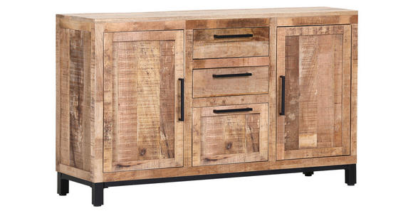 SIDEBOARD  in 140/80/40 cm  - Schwarz/Naturfarben, Design, Holz/Metall (140/80/40cm) - Landscape