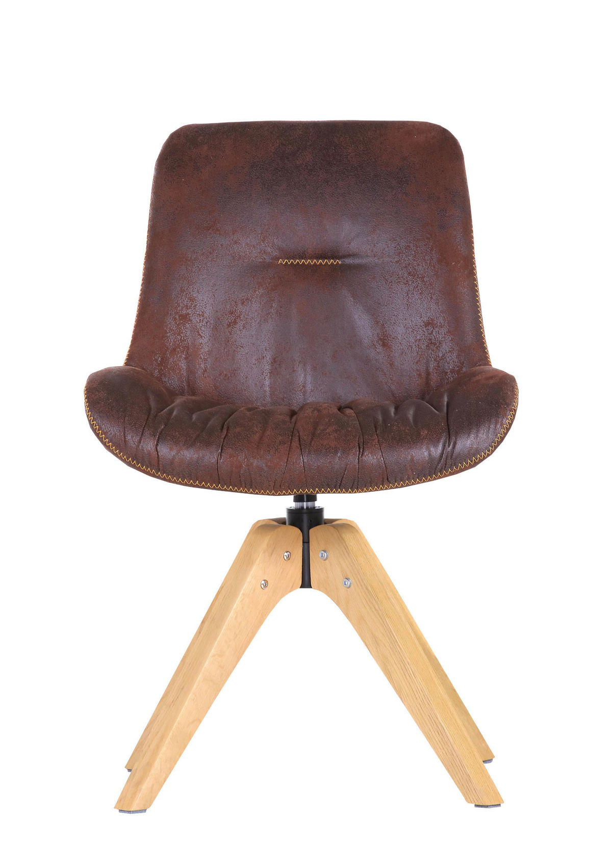 STUHL - Eichefarben/Dunkelbraun, Design, Holz/Textil (55/84/60cm) - Linea Natura